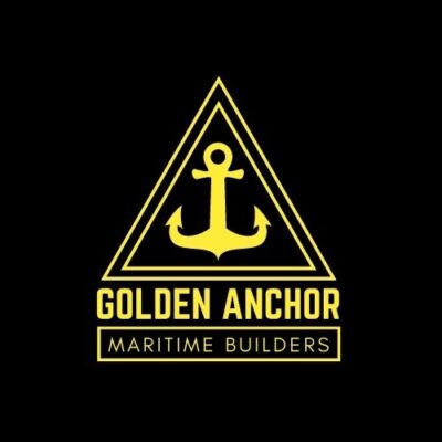 golden anchor logo concept